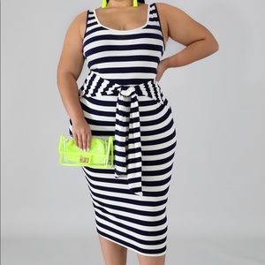 The Art Of Stripes Midi Dress